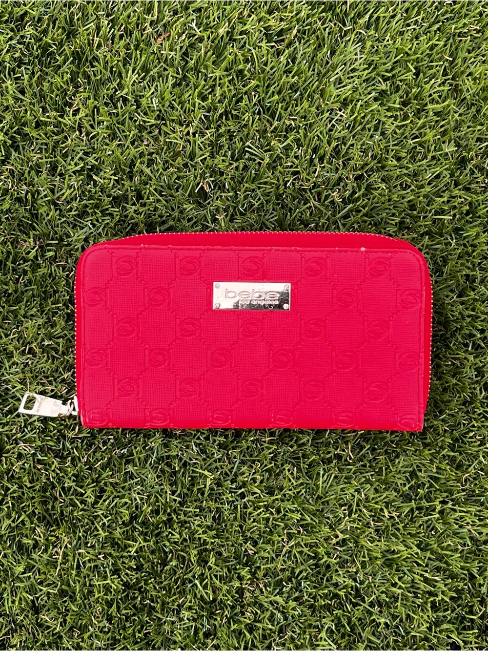 Bebe Alana Embossed Logo Zip-Around Wallet